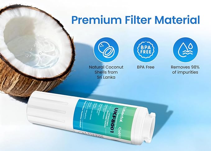 UKF8001 Water Filter Replacement for whirlpool EDR4RXD1, EveryDrop Filter 4, May/tag UKF8001AXX-200, krfc300ess01, WHR4RXD1, 4396395, Hdx Fmm-2, 3 pack