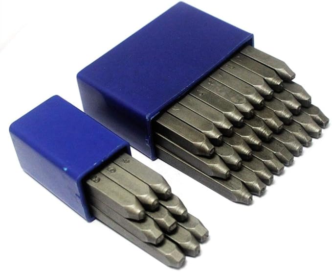 Number and Letter Stamp Set (36 Piece Punch Set/A-Z & 0-9) Industrial Grade Hardened Carbon Steel Metal - 1/16" (1.5mm) Characters - Perfect for Imprinting Metal, Wood, Plastic, Leather, More!