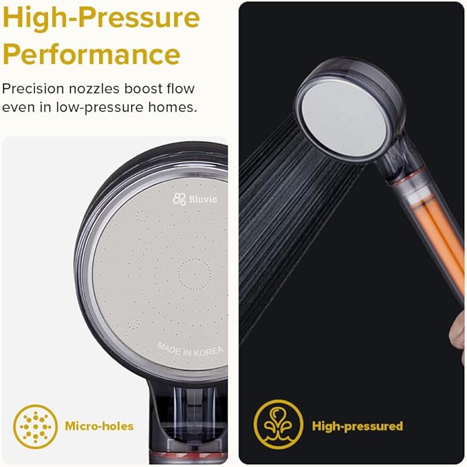 Bluvia Vitamin C Filtered Shower Head with Handheld High Pressure Handheld Shower Head with Filter