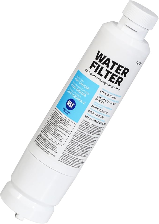 1 Pack Water Filter Compatible with Samsung Water Filter DA29-00020A/B, HAF-CIN/EXP, DA29-00020A, DA29-00020B-1, RS25J500DSR, HAF-CIN, RF263BEAESR, RF4287HARS, RF28HFEDBSR