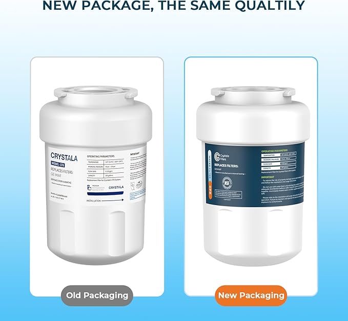Crystala Filters Water Filter Compatible with MWF SmartWater, MWFA, MWFP, GWF, GWFA, Kenmore 9991, 46-9991, HDX FMG-1, WFC1201 (1 Pack)