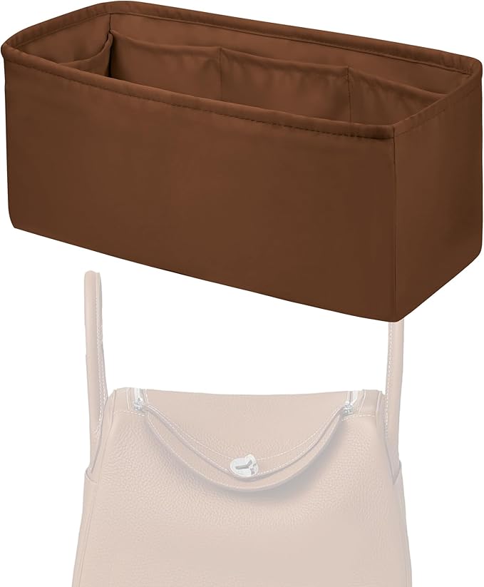 Purse Handbag Silky Organizer Insert Keep Bag Shape Fits Herme Lindy 19/26/30/34 bags, Luxury Handbag Tote Lightweight Sturdy(Gold,LD 34)