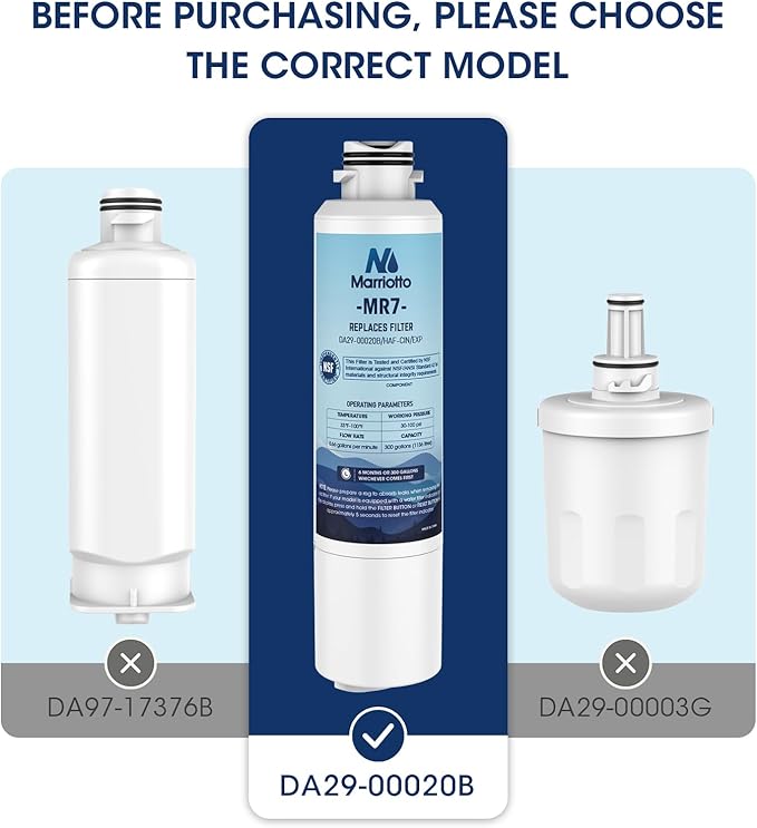 MARRIOTTO Compatible with Samsung DA29-00020B Refrigerator Water Filter, DA29-00020B, DA29-00020A, HAF-CIN/EXP, 46-9101 Refrigerator Water Filter, 4 Pack