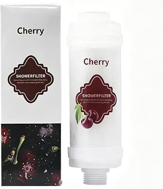 Vitamin C Shower Filter Shower Aromatherapy Bathroom Accessories for Hard Water Filter Remove Chlorine Fluoride Heavy Metals Improves Skin Condition Protects Hair Cherry Scent