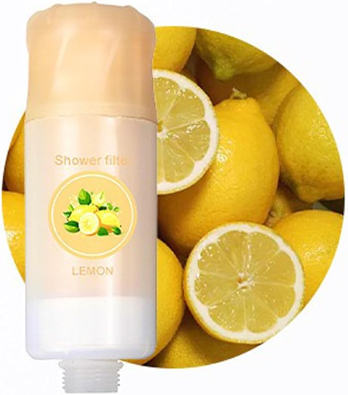Shower Filter for Hard Water Filter Vitamin C Shower Aromatherapy Replacement Cartridge Bathroom Accessories Remove Chlorine Fluoride Heavy Metals Improves Skin Condition Protects Hair Lemon Scent