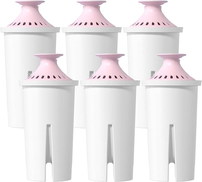 Overbest 7006-MG Magnesium Pitcher Water Filter, Replacement for Brita® Filter, Pitchers and Dispensers, Brita® Classic 35557, OB03, Mavea® 107007, and Amazon Basics® 10-Cup Pitcher, 6 Pack
