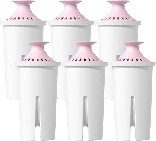 Overbest 7006-MG Magnesium Pitcher Water Filter, Replacement for Brita® Filter, Pitchers and Dispensers, Brita® Classic 35557, OB03, Mavea® 107007, and Amazon Basics® 10-Cup Pitcher, 6 Pack