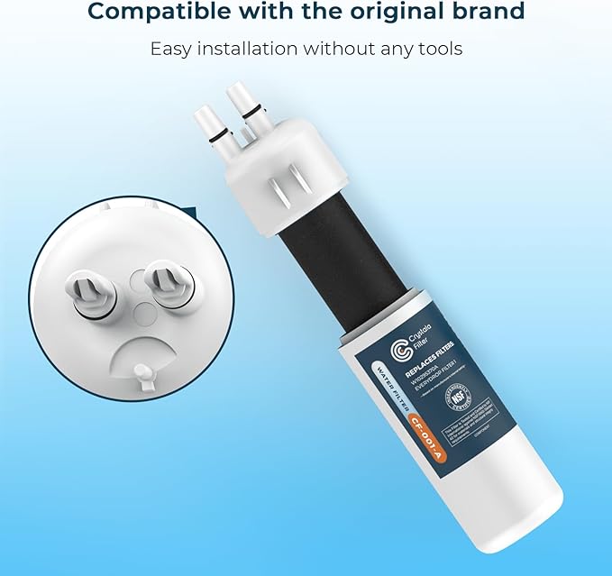 Crystala Filters Refrigerator Water Filter Compatible with W10295370A, EDR1RXD1, Filter 1, W10295370, P4RFWB, P8RFWB2L, 46-9930, 46-9081 Refrigerator Water Filter | Pack of 3