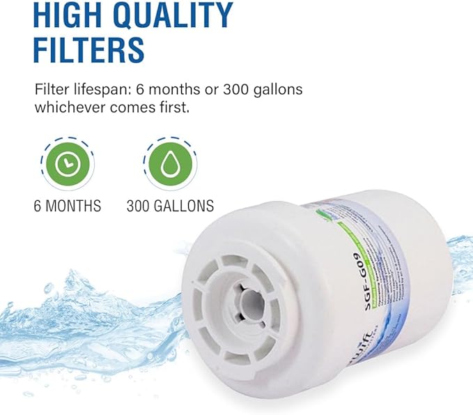 Swift Green Filters SGF-G9 Replacement Water Filter for GE MWF, WF287, 46-9991,EFF-6013A,46-9905,Made in USA, White (6 Pack)