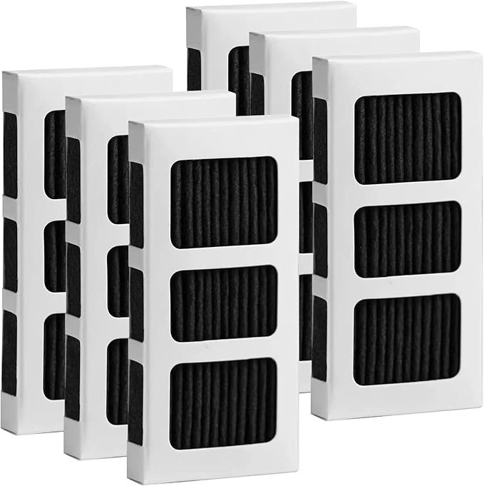 6 Pack Refrigerator Air Filter for Frigidaire Pureair Ultra 2, Compatible with Electrolux 242047805, 5303918847, EAP12364179, Reduce Odors with Activated Carbon Filter