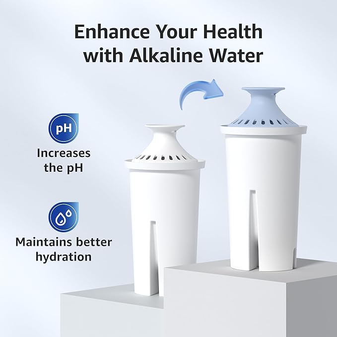 Overbest 7006-AL Alkaline Water Filter, Replacement for Brita® Filter, Brita® Pitchers and Dispensers, Classic 35557, OB03, Mavea® 107007, and Amazon Basics® 10-Cup Pitcher, 3 Pack