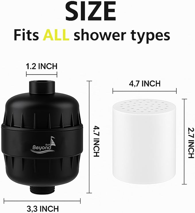 30 Stage Shower Filter Shower Head Filter High Output Softener Reduces Dry Skin Chlorine Odors Black for Hard Water Shower Head Filter Black