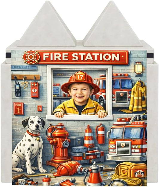 Foam Play Couch Panels - Firefighter Station Theme,Soft Sofa Accessories,Modular Play Panels,33.5x37 Inches