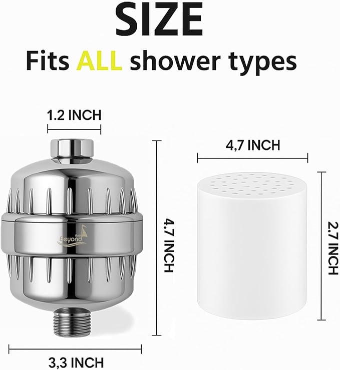 30 Stage Shower Filter Shower Head Filter High Output Softener Reduces Dry Skin Chlorine Odors Chrome Hard Water Shower Head Filter