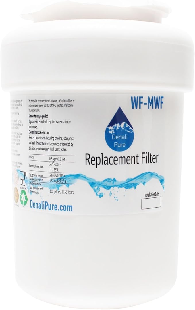 Replacement for General Electric GSS25WSTISS Refrigerator Water Filter - Compatible with General Electric MWF, MWFP Fridge Water Filter Cartridge