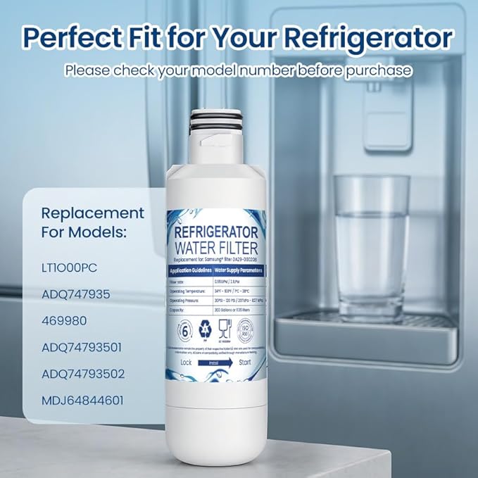 2026 NEW LT1000PC Water Filter & Air Filter Replacement for LG LT1000P, ADQ747935, LT120F – 3x2-Pack Combo