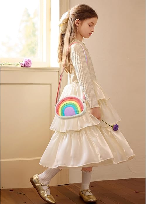Toddler Purse Easter Basket Stuffers Gifts for Kids: 2 3 4 5 6 7 8 Year Old Girl Birthday Gift, Rainbow Crossbody Bag