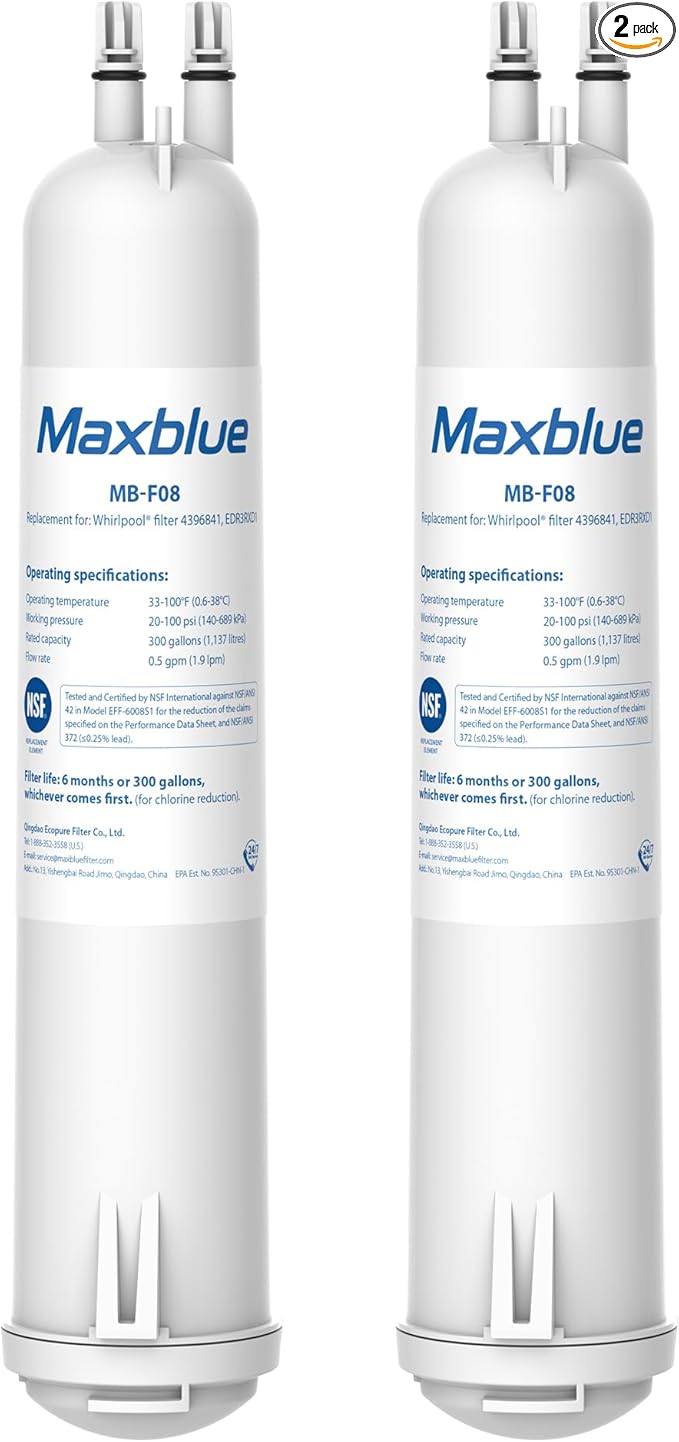 Maxblue EDR3RXD1 Replacement for 4396841, Everydrop® Filter 3, 4396710, Kenmore® 46-9083, 46-9030, Refrigerator Water Filter, 2 Filters