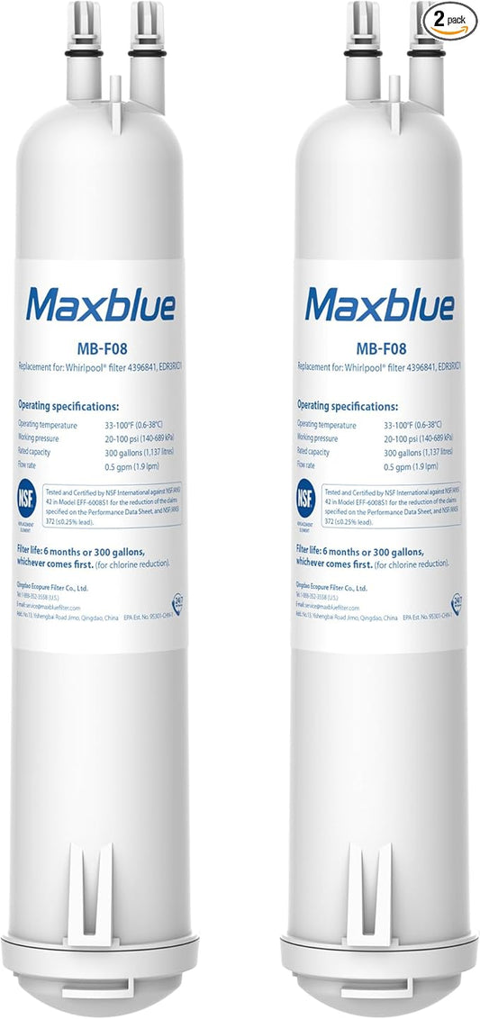 Maxblue EDR3RXD1 Replacement for 4396841, Everydrop® Filter 3, 4396710, Kenmore® 46-9083, 46-9030, Refrigerator Water Filter, 2 Filters