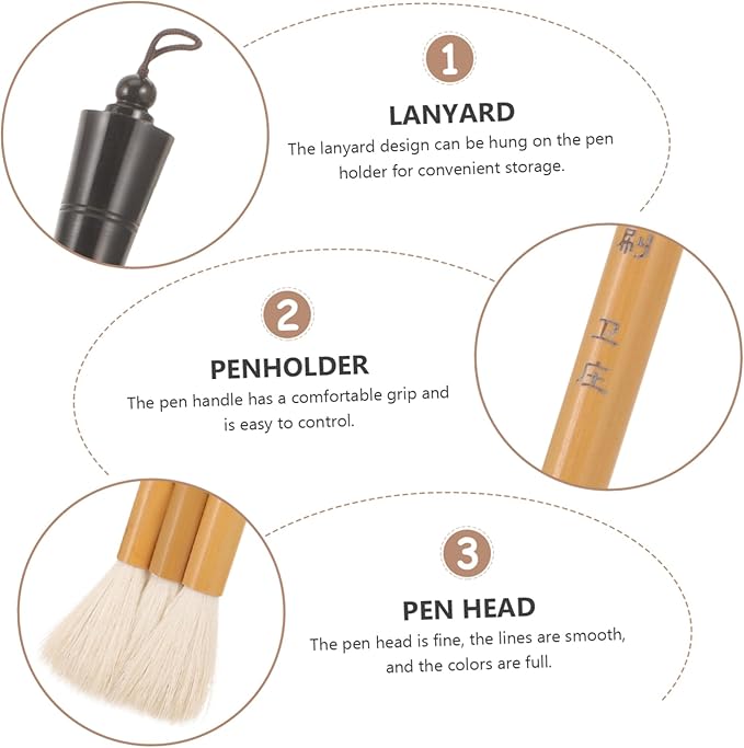 Handheld Wool Painting Brush Portable Paint Brush Tool for Drawing and Crafts Soft Hair Lightweight and Easy to Hold for Artists and Hobbyists