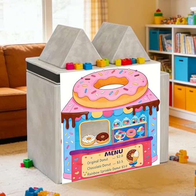 Play Couch Panels – Donut Shop Foam Modular Sofa Panels with Adjustable， Soft Couch Accessories for Creative Arrangements， 33.5×37in