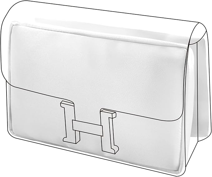 DGAZ Bag Pillow Shaper Insert for Luxury Handbags, Silky Pillow Shaper for Hermes Constance 19/New19/24/New24 Bags（newC19,White）