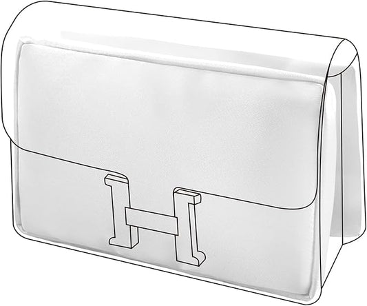 DGAZ Bag Pillow Shaper Insert for Luxury Handbags, Silky Pillow Shaper for Hermes Constance 19/New19/24/New24 Bags（C24,White）