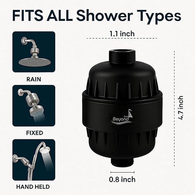30 Stage Shower Filter Shower Head Filter High Output Softener Reduces Dry Skin Chlorine Odors Black for Hard Water Shower Head Filter Black