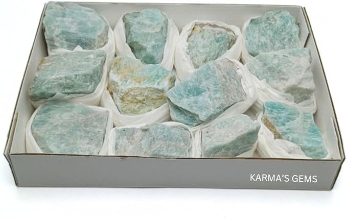 Amazonite, Crystal Flats, Mineral Flats, Natural Raw Crystals for Tumbling, Cabbing, Rock Tumbler for Kids, Treasure Box, Party Favors, Crystal Growing Kit, Gifts for Him, Minecraft
