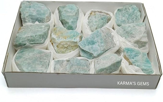 Amazonite, Crystal Flats, Mineral Flats, Natural Raw Crystals for Tumbling, Cabbing, Rock Tumbler for Kids, Treasure Box, Party Favors, Crystal Growing Kit, Gifts for Him, Minecraft