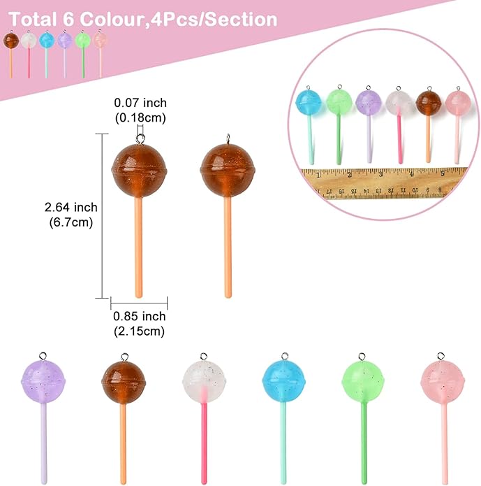5-10Pcs Luminous Translucent Resin Charms Pendants for Jewelry Making, Round Dinosaur Heart Star lollipop Shape Glow in the Dark Charms for Bracelets Necklaces Earrings Keychains Crafting