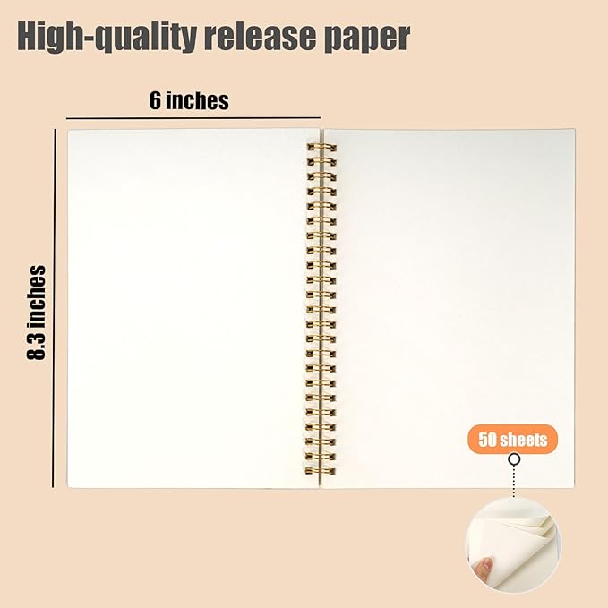 Koogel Sticker Book Collecting, 5.8 x 8 Inch, 50 Sheets with Release Paper