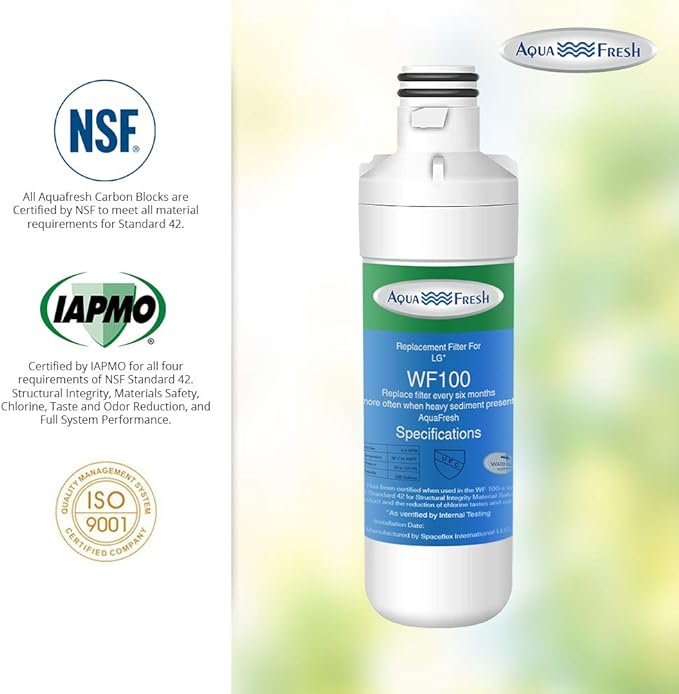 Aqua Fresh WF100 Replacement LT1000p Refrigerator Water Filter Compatible with LG LT1000P, LT1000PC, LT1000PCS, ADQ74793501, ADQ74793502, LMXS28626S, LMXC23796S (3 Pack)