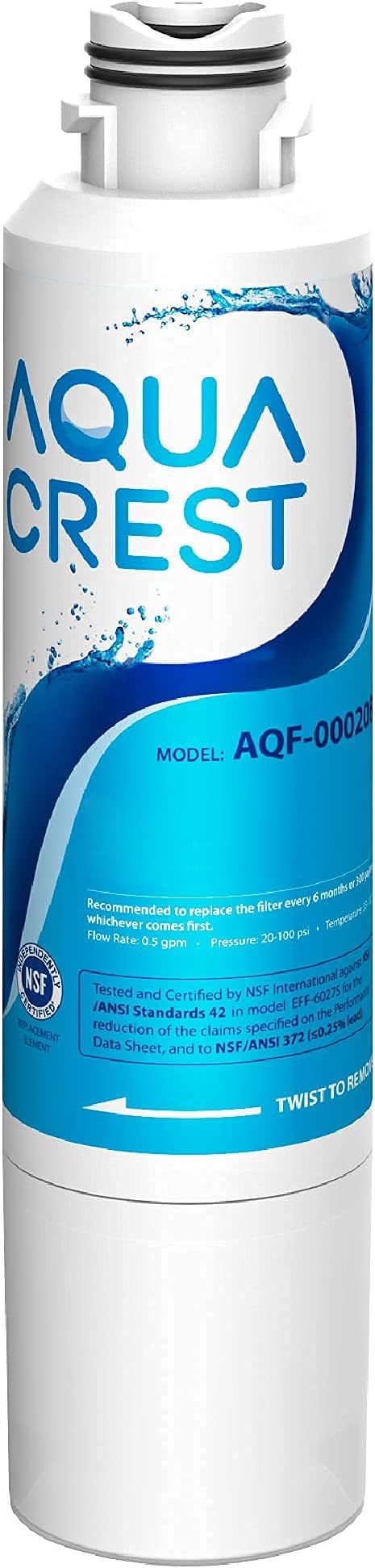 AQUA CREST DA29-00020B Replacement for Samsung® HAF-CIN/EXP, DA29-00020B-1, RF28HMEDBSR, RF263BEAESR, RF4287HARS, HAF-CIN, DA97-08006A-1, RF28K9380SR, RF28HFEDTSR, Refrigerator Water Filter