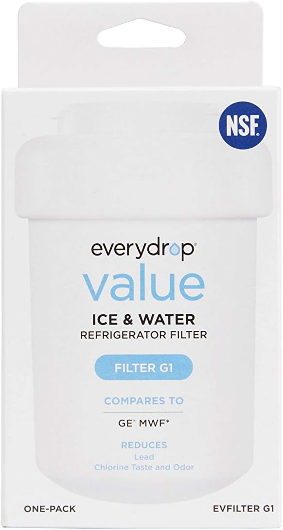 everydrop® Value by Whirlpool, Replacement for GE MWF Refrigerator Water Filter, EVFILTERG1, Single-Pack