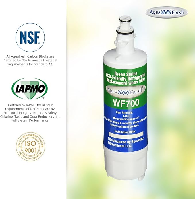 Aqua Fresh ADQ36006101 Replacement Water Filter Compatible with LG LT700P, 9690, ADQ36006102, RFC 1200A, ADQ36006101-S, LFXS30766S, WSL-3, FML-3 Refrigerator (2 Pack)