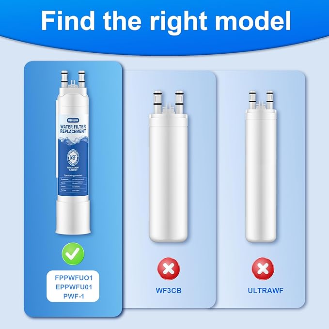 FPPWFU01 Water Filter Replacement Compatible with Frigidaire FPPWFU01 Water Filter, Electrolux EPPWFU01, PurePour PWF-1, EPPWF01 PureAdvantage PWF-1(1 Pack)