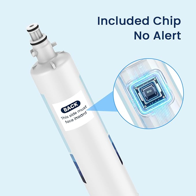MARRIOTTO Replacement for GE® RPWFE, RPWF (Built-in CHIP) Refrigerator Water Filter, Compatible with GFE28GELDS, PFE28KELDS, PFE28KYNFS, GFD28GELDS, GYE22HMKES, GFE28GYNFS, GFD28GYNFS, Pack of 4