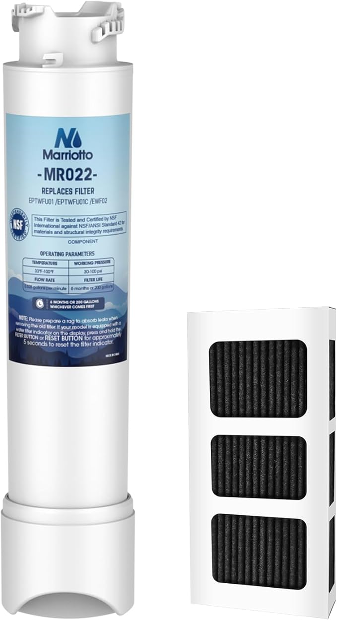 MARRIOTTO EPTWFU01 Water Filter Replacement, Compatible with EWF02, Pure Source Ultra II and Pure Air Ultra 2 Air Filter (1+1)