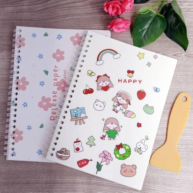 UFU 2 Pcs Sticker Book Collecting Album Reusable Sticker Organizer Storage Book for Stickers Collection A5 (64 Pages)