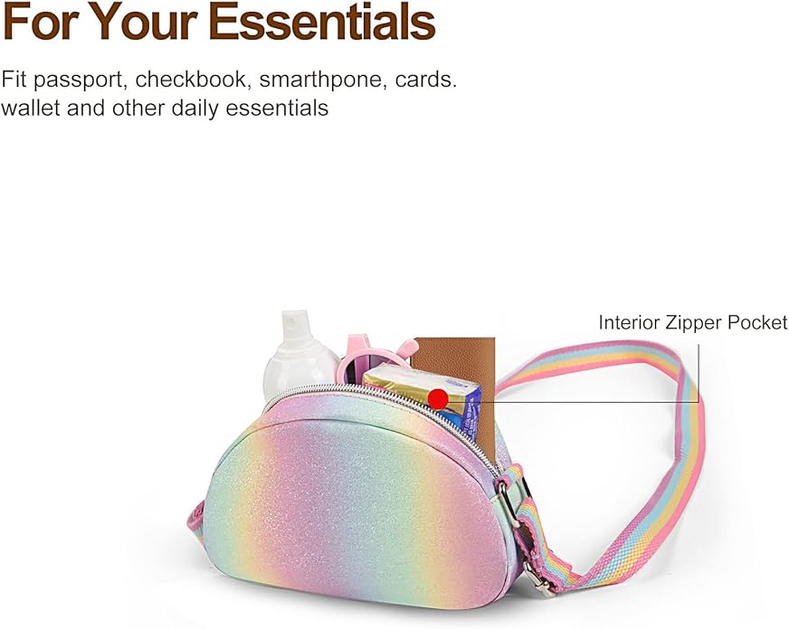 Toddler Purse Easter Basket Stuffers Gifts for Kids: 2 3 4 5 6 7 8 Year Old Girl Birthday Gift, Rainbow Crossbody Bag