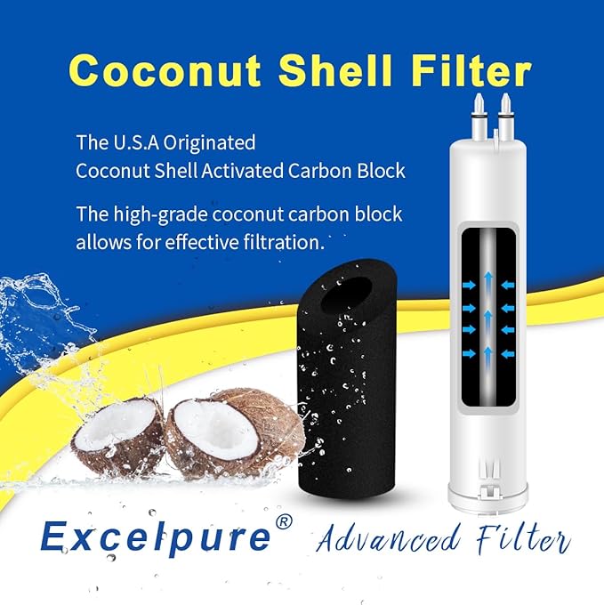 EXCELPURE EDR3RXD1 Compatible with Everydrop® Filter 3, 4396841, KAD3RXD1, WHR3RXD1, 4396710, 46-9083,46-9030, 9030, 9083, RFC6600A Refrigerator Water Filter, 4PACK