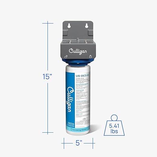 Culligan US-DC3 Under Sink Water Filter System, Direct Connect, Premium Lead Filtration, Removes 99% Lead, Chlorine, Taste & Odor, 4,750-Gal, 12-Month Cartridge, 1.5 GPM