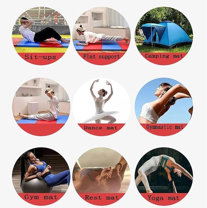 Mats Camping Mat, Foam Sleeping Pad , For Backpacking, Traveling And Hiking Three Fold With Handle Non-slip Sit-ups Oxford Cloth Children's Crawling Mat , 3 Colors ( Color : Blue , Size : 60x180x5cm )