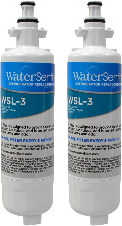 WaterSentinel WSL-3 Refrigerator Replacement Filter: Fits LG LT700P Filters (2 Pack)