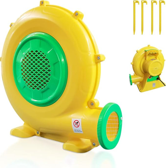 750W Air Blower, Powerful Inflatable Bounce House Blower, Portable Electric Air Blower Fan Pump Perfect for Outdoor Paint Booth, Bouncy Castle, Jumper, Water Slid, Blower Corded (750W 1HP)