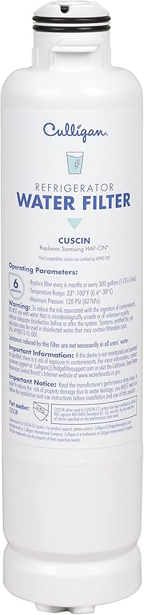 Culligan CUSCIN Refrigerator Water Filter | Replacement for Samsung Water Filter (HAF-CIN) | Replace Every 6 Months | Pack of 1