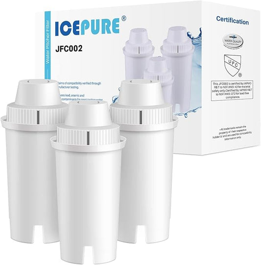 ICEPURE Replacement for Brita® Pitcher Water Filter, Brita® Pitchers and Dispensers, Classic OB03, Mavea® 107007, 35557, Everyday, UltraMax, Metro+, XL and More, 3PACK