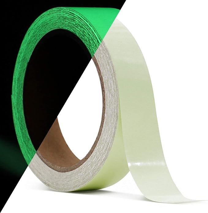 Glow in The Dark Tape 30 ft x 1 inch,Fluorescent Tape, Premium Quality Non-Toxic, Waterproof Stickers for Stairs,Walls,Steps and Exit Sign