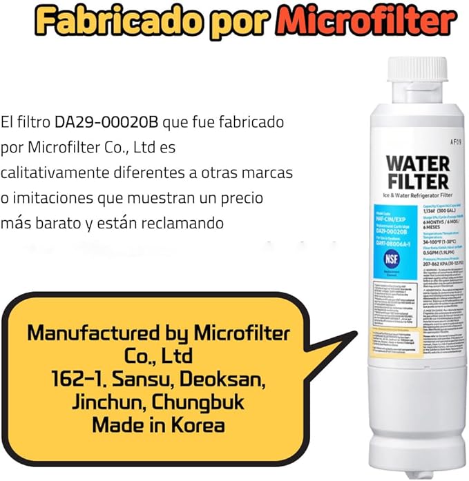 HAF-CIN/EXP Refrigerator Water Filter – Compatible with DA29-00020B & DA97-08006A-1 – Carbon Block Filtration, 99% Contaminant Reduction – Fresh Drinking Water – 6-Month Life (2 Pack)
